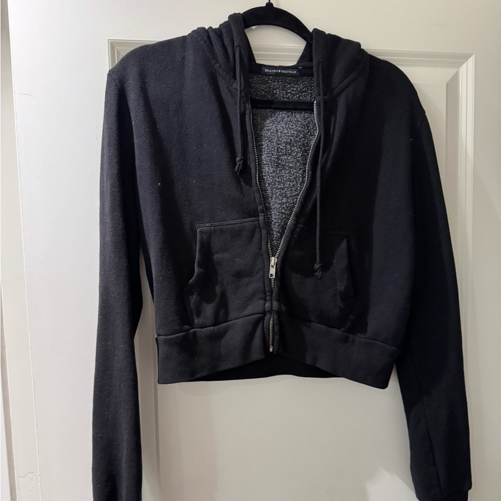 Black Cropped Hoodie
